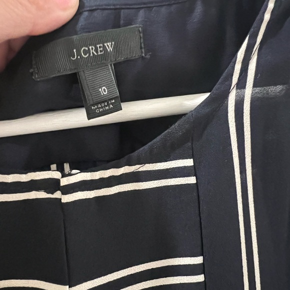 J. Crew Sleeveless Striped Navy Top - Picture 2 of 3